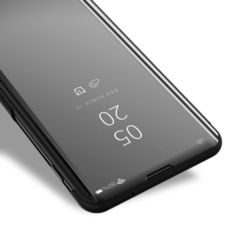 Visa Omslag Xiaomi Mi 9 Svart Spegel Och Konstläder