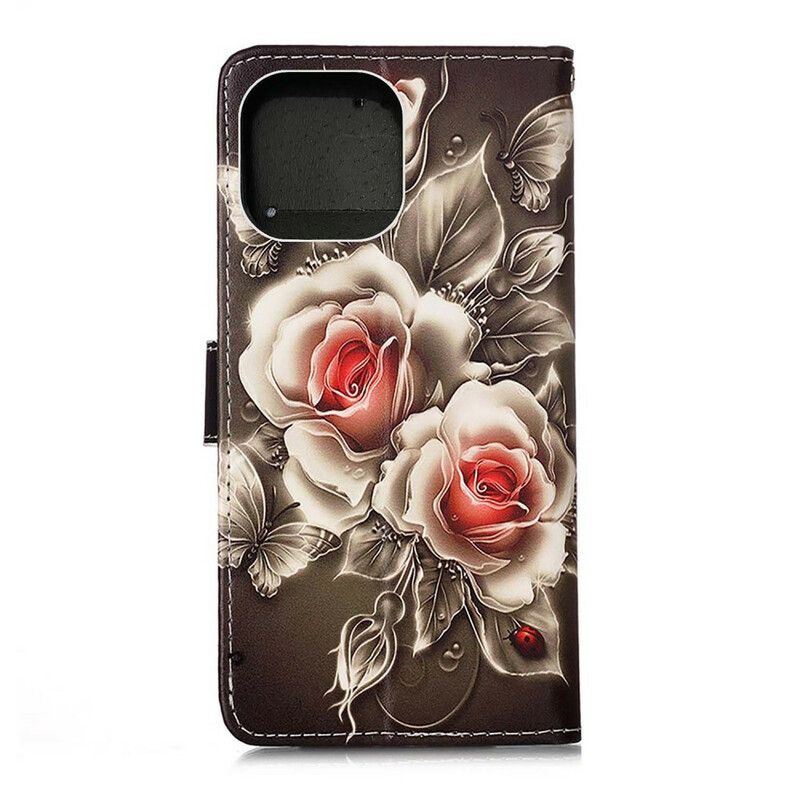 Fodral iPhone 13 Mini Gyllene Rosor