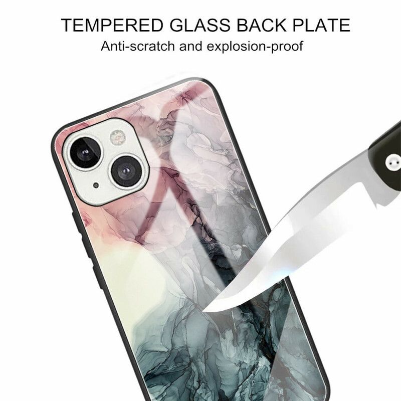 Skal iPhone 13 Mini Marmor Härdat Glas