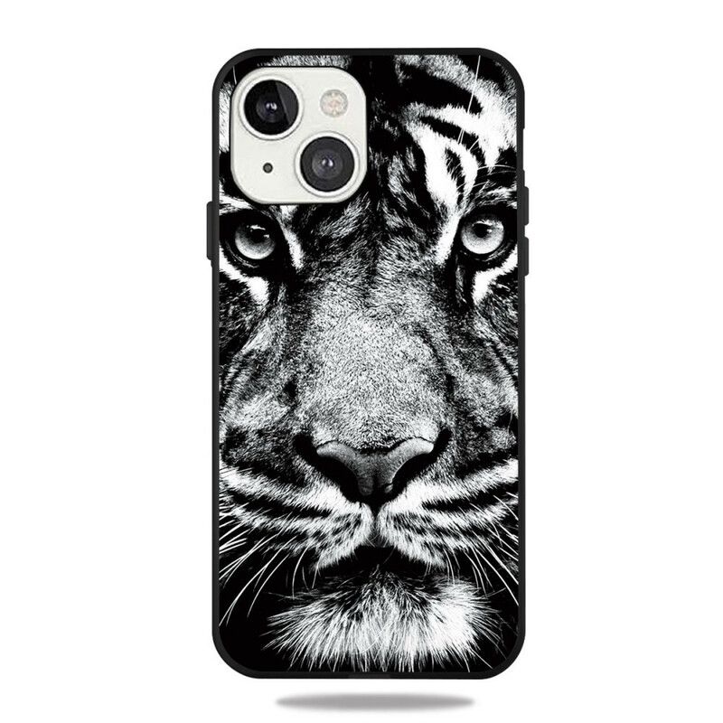 Skal iPhone 13 Mini Svartvit Tiger