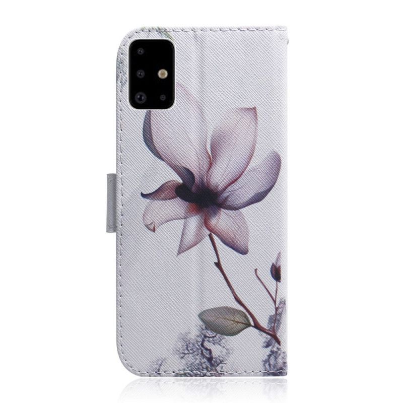 Fodral för Samsung Galaxy A71 Gammal Rosblomma