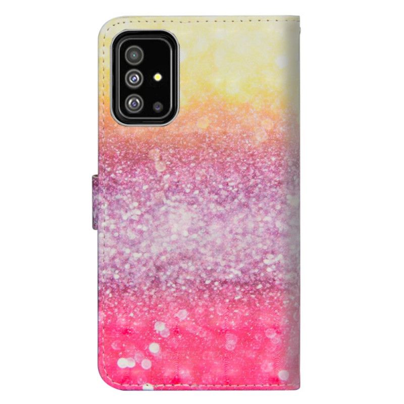 Fodral Samsung Galaxy A71 Magenta Glittergradient