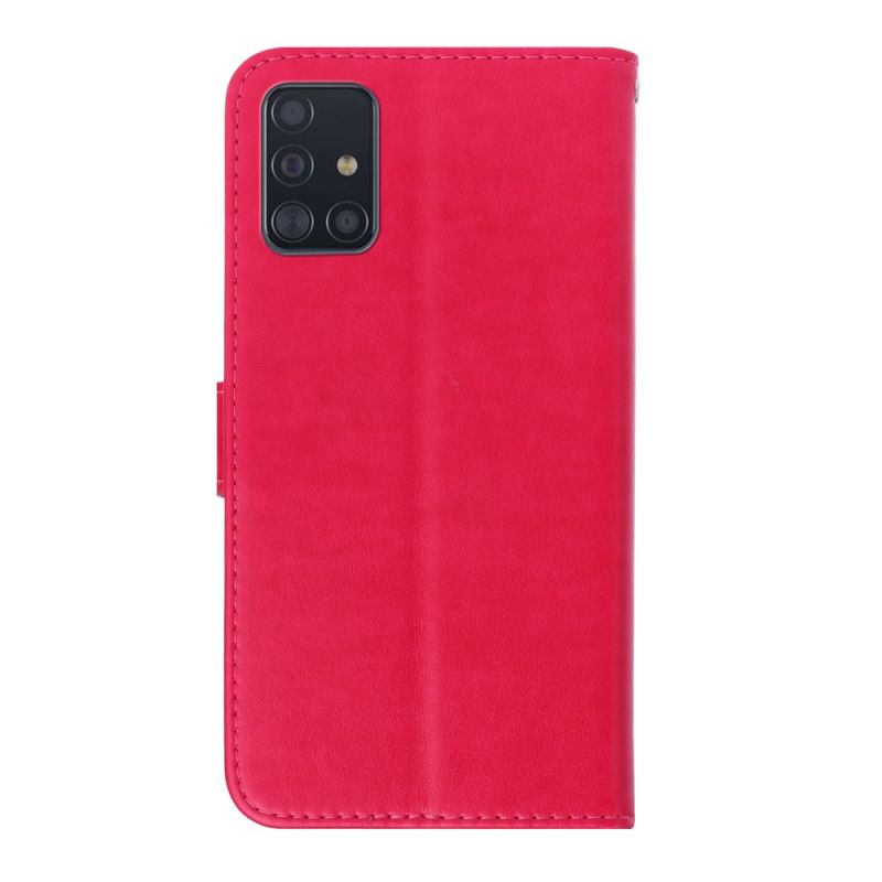 Fodral Samsung Galaxy A71 Röd Fjäril Charm