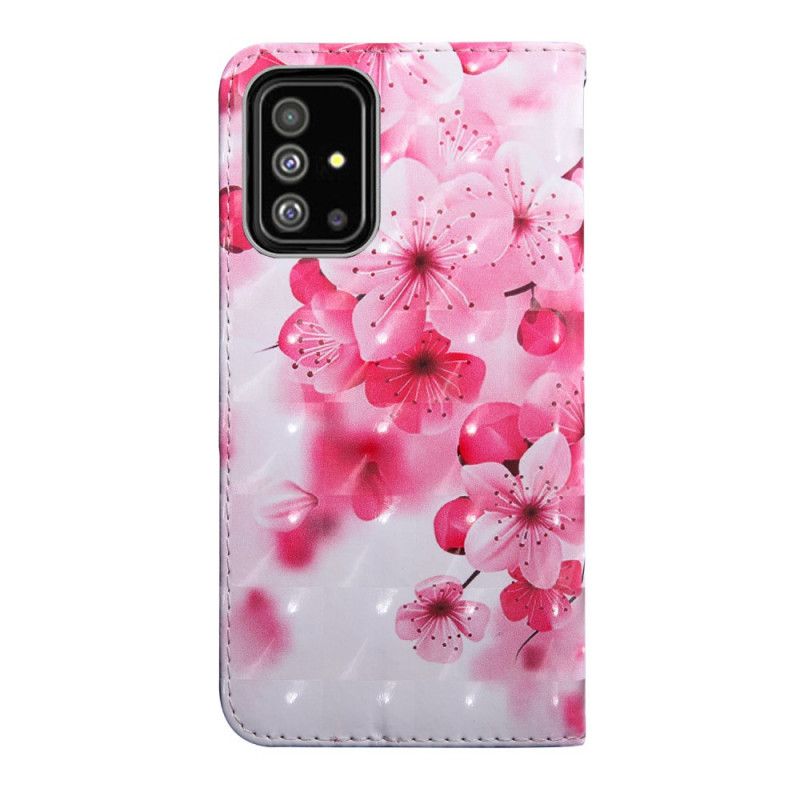 Fodral Samsung Galaxy A71 Rosa Blommor