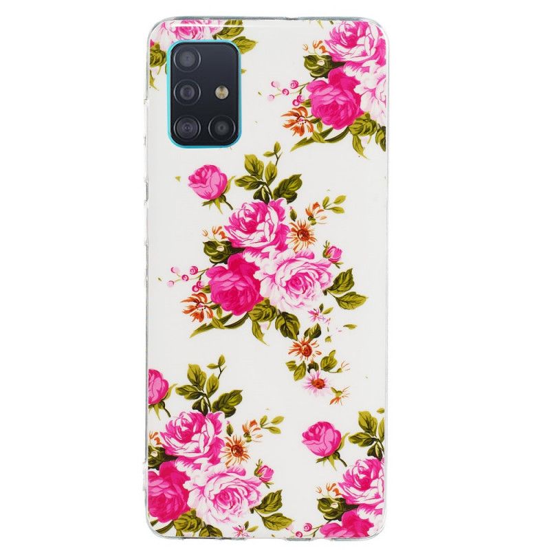 Skal Samsung Galaxy A71 Fluorescerande Frihetsblommor