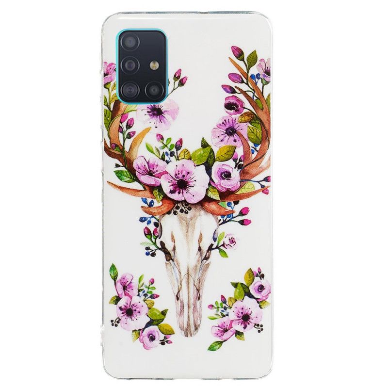 Skal Samsung Galaxy A71 Mobilskal Fluorescerande Blommande Älg