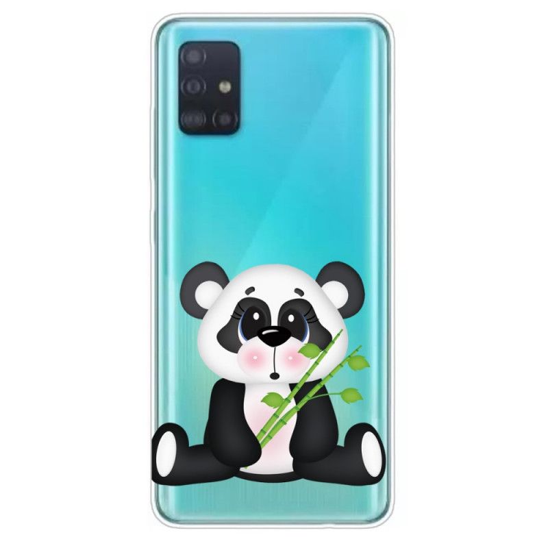 Skal Samsung Galaxy A71 Mobilskal Transparent Ledsen Panda