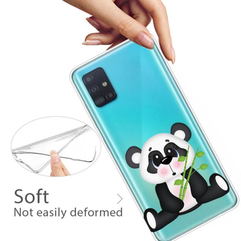 Skal Samsung Galaxy A71 Mobilskal Transparent Ledsen Panda