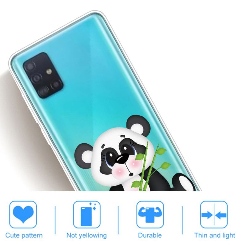 Skal Samsung Galaxy A71 Mobilskal Transparent Ledsen Panda