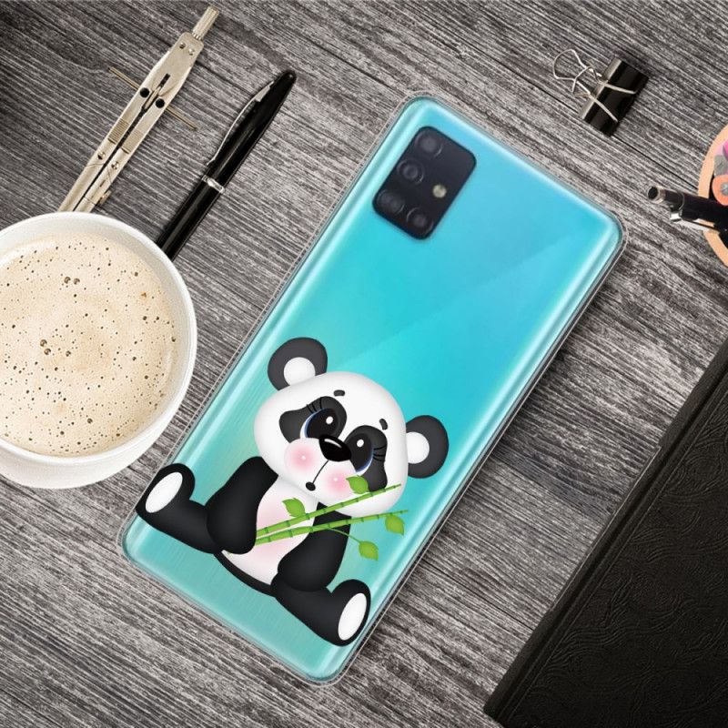 Skal Samsung Galaxy A71 Mobilskal Transparent Ledsen Panda