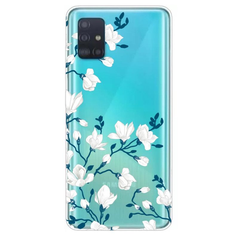 Skal Samsung Galaxy A71 Mobilskal Vita Blommor