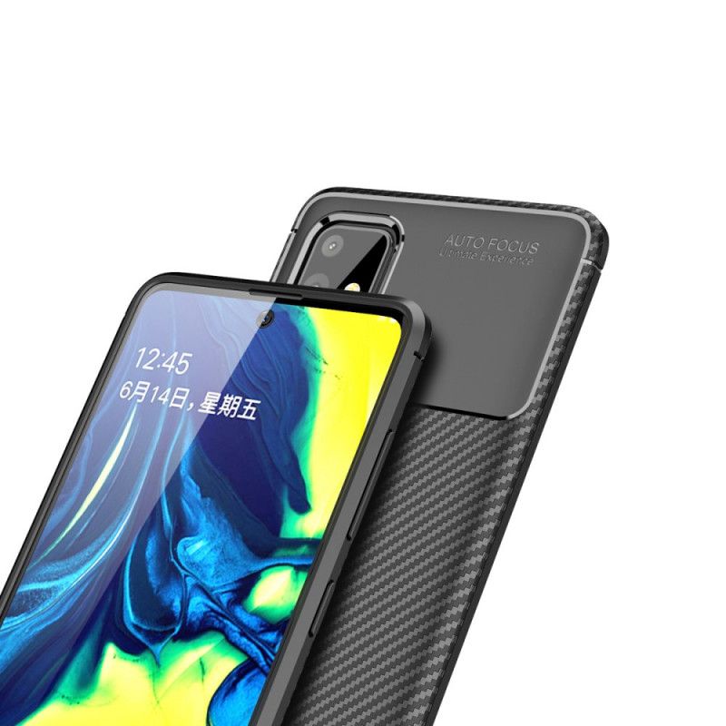 Skal Samsung Galaxy A71 Svart Flexibel Kolfiberstruktur