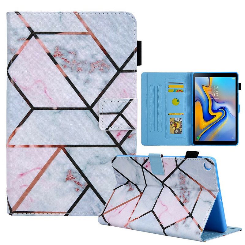 Fodral Samsung Galaxy Tab A7 Lite Geometrisk Marmor