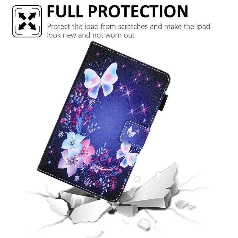 Läderfodral Samsung Galaxy Tab A7 Lite Telefonfodral Flera Fjärilar