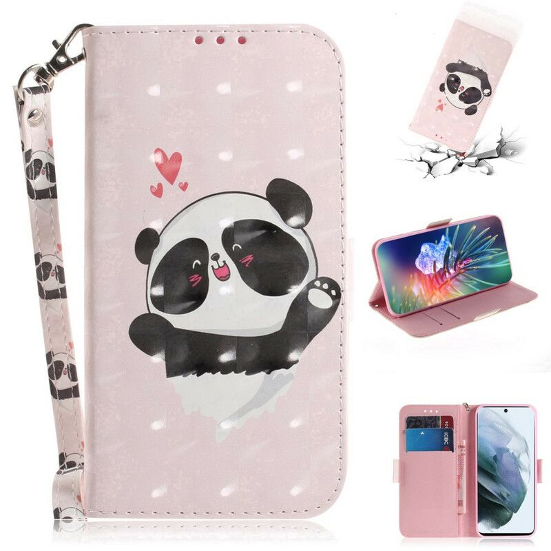 Fodral För Samsung Galaxy S21 Fe Panda Love Strappy