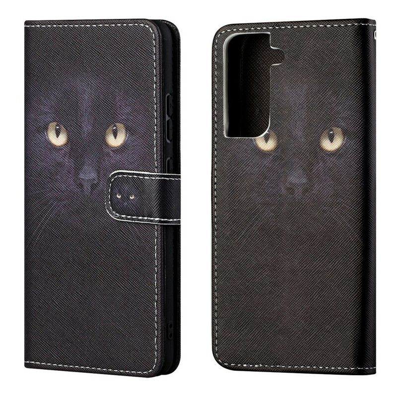 Fodral Samsung Galaxy S21 Fe Black Strappy Cat Eyes