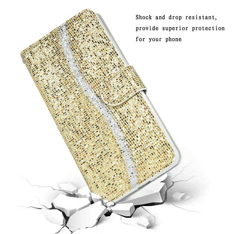 Läderskal Fodral Samsung Galaxy S21 Fe Glitter S Design