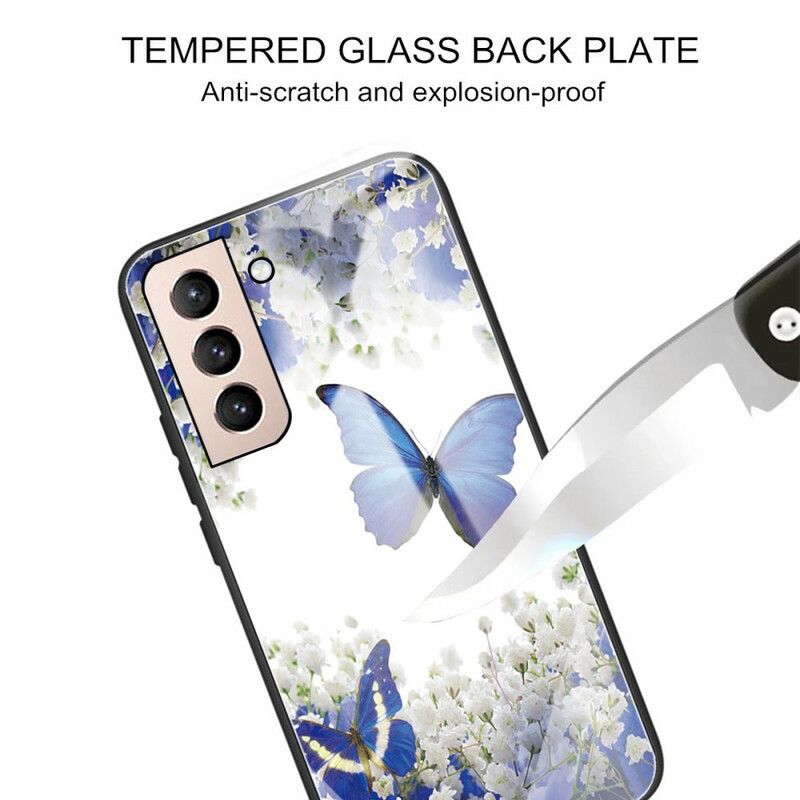 Skal Samsung Galaxy S21 Fe Fjärilar I Härdat Glas