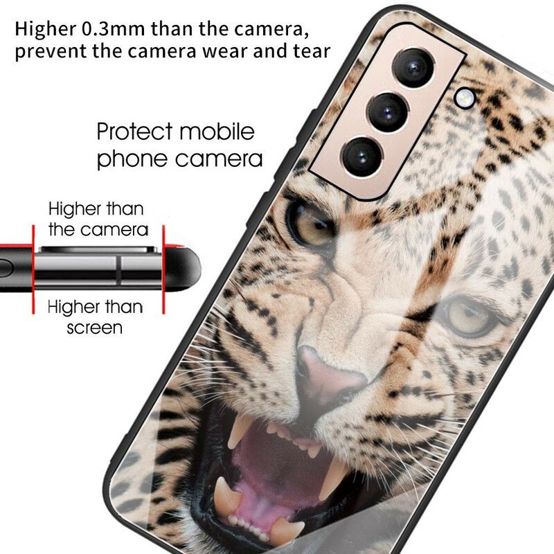 Skal Samsung Galaxy S21 Fe Leopard Härdat Glas