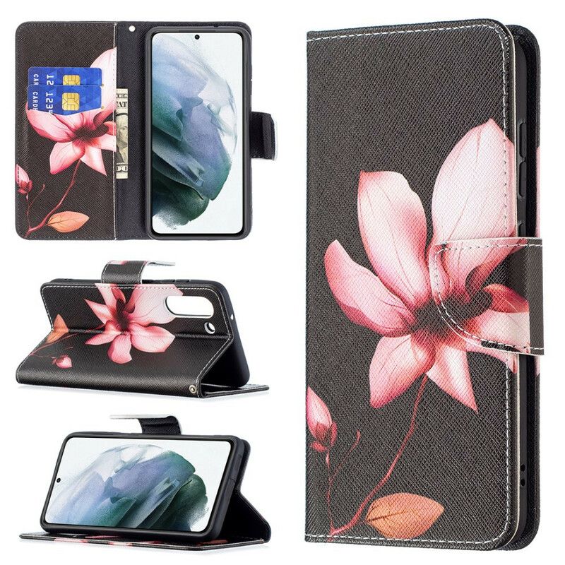 Skyddsfodral Samsung Galaxy S21 Fe Rosa Blomma