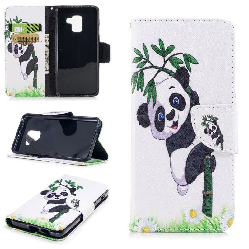 Läderfodral Samsung Galaxy A8 Mobilskal Panda På Bambu