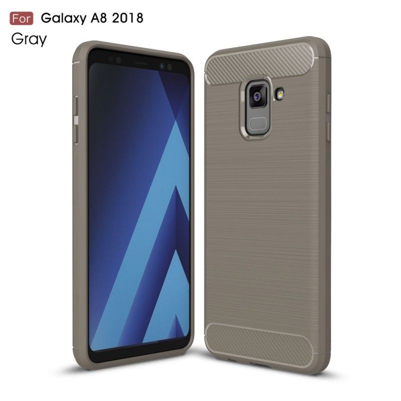 Skal för Samsung Galaxy A8 Svart Borstad Kolfiber