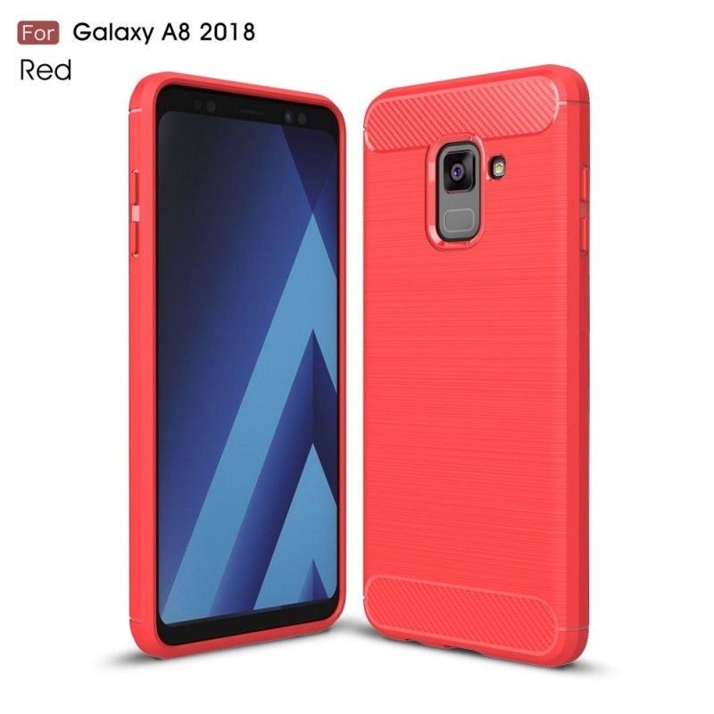 Skal för Samsung Galaxy A8 Svart Borstad Kolfiber