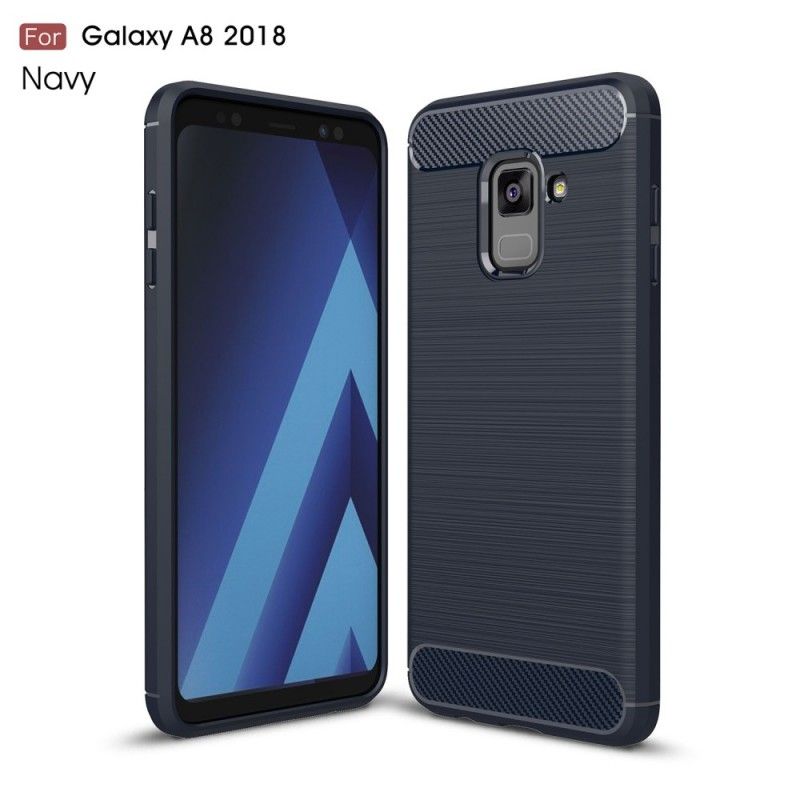 Skal för Samsung Galaxy A8 Svart Borstad Kolfiber