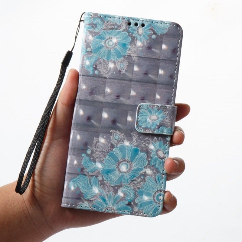 Skyddsfodral Samsung Galaxy A8 3D Blå Blommor