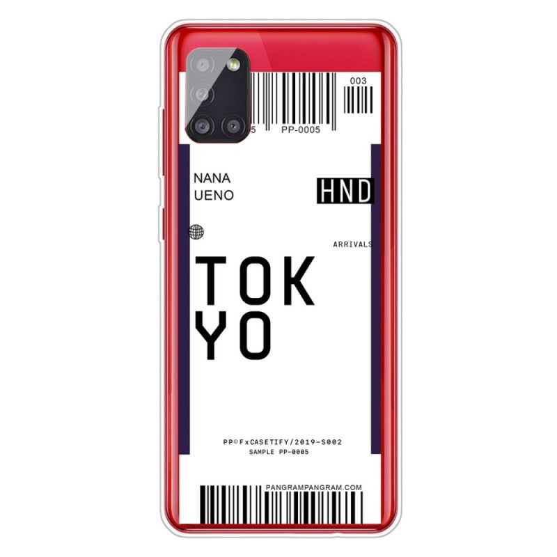 Skal för Samsung Galaxy A51 5G Mörkblå Boarding Pass Tokyo