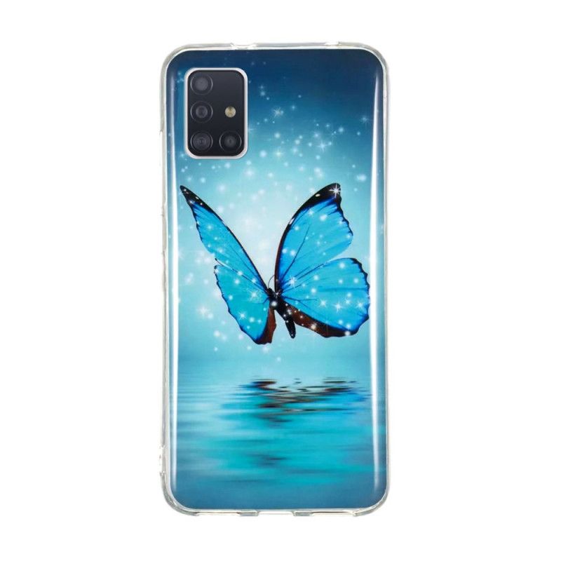 Skal Samsung Galaxy A51 5G Fluorescerande Blå Fjäril