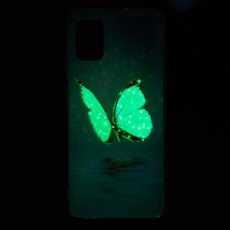 Skal Samsung Galaxy A51 5G Fluorescerande Blå Fjäril