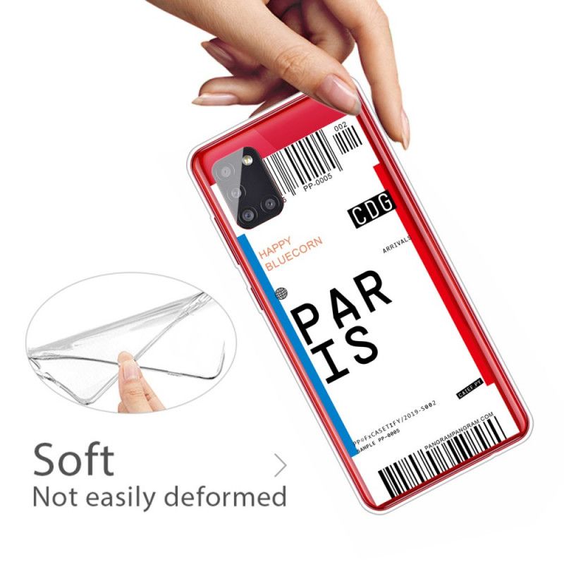 Skal Samsung Galaxy A51 5G Mobilskal Boardingkort Till Paris