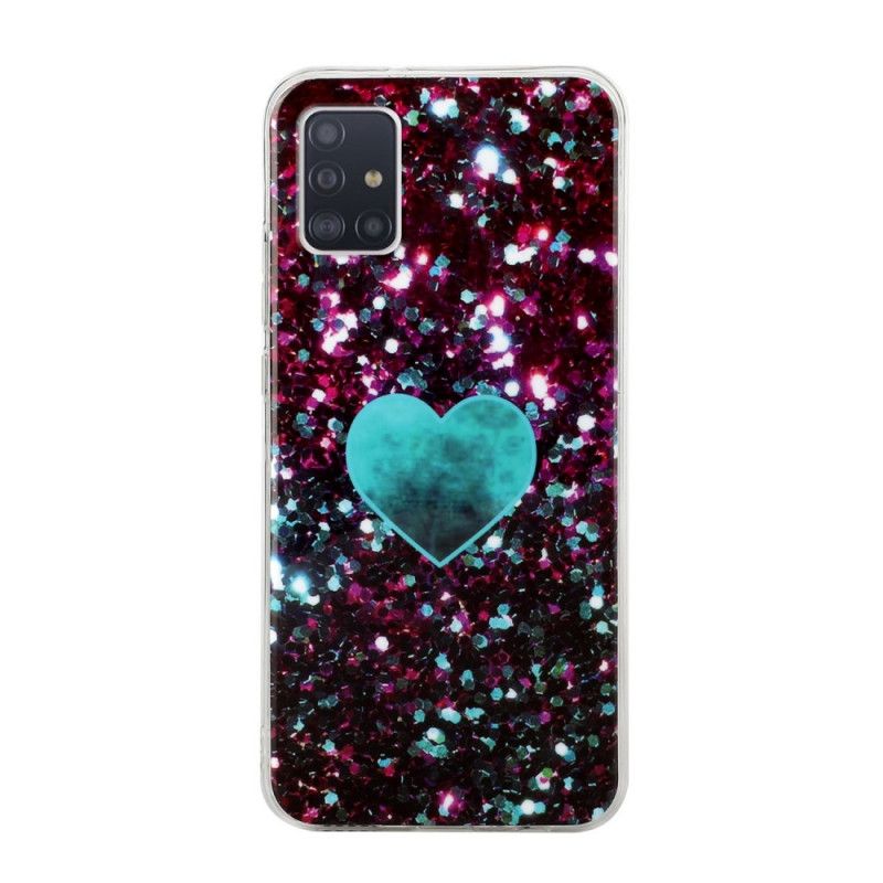 Skal Samsung Galaxy A51 5G Svart Glitter Kärlek