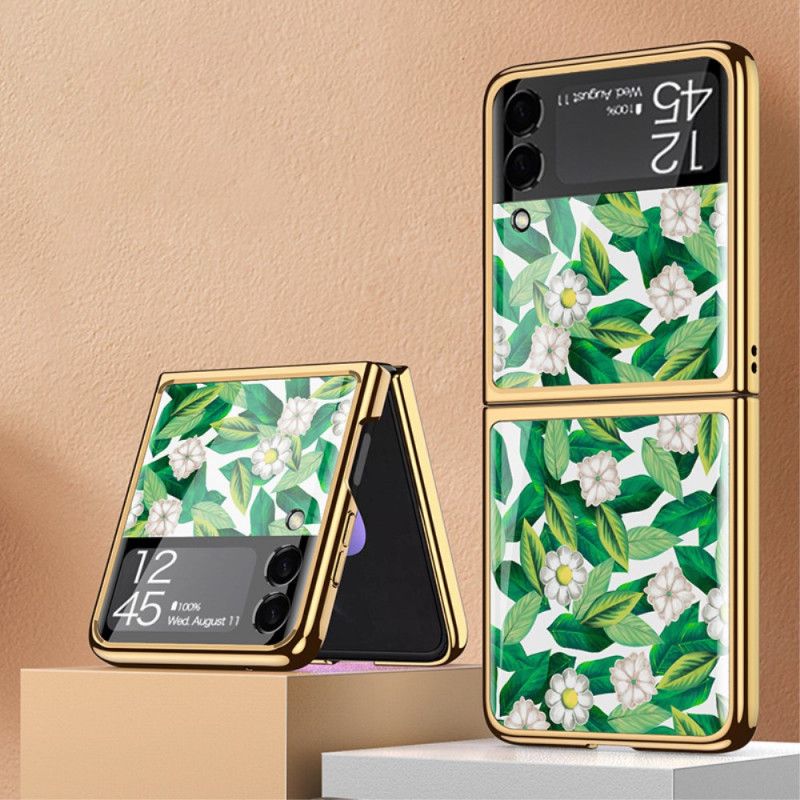 Skal Samsung Galaxy Z Flip 3 5g Blommor I Härdat Glas Gkk