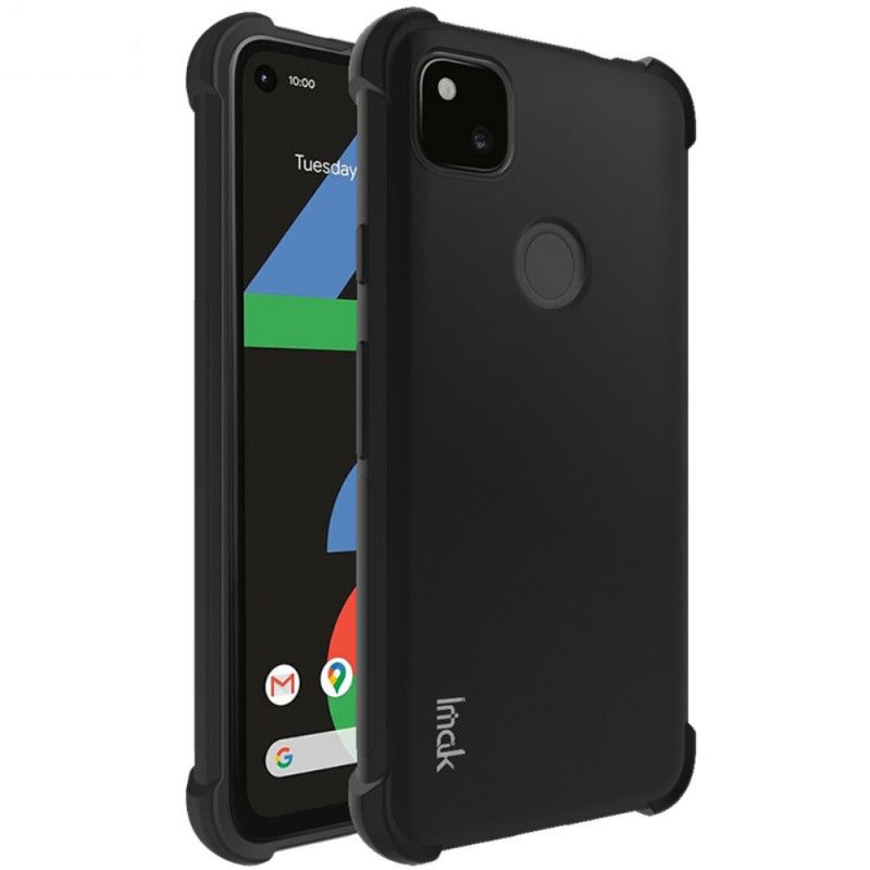 Skal Google Pixel 4a Svart Mobilskal Flexibel Silikon Med Imak Skärmfilm