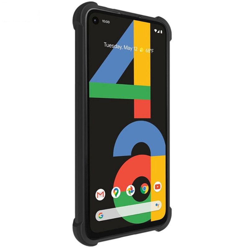 Skal Google Pixel 4a Svart Mobilskal Flexibel Silikon Med Imak Skärmfilm