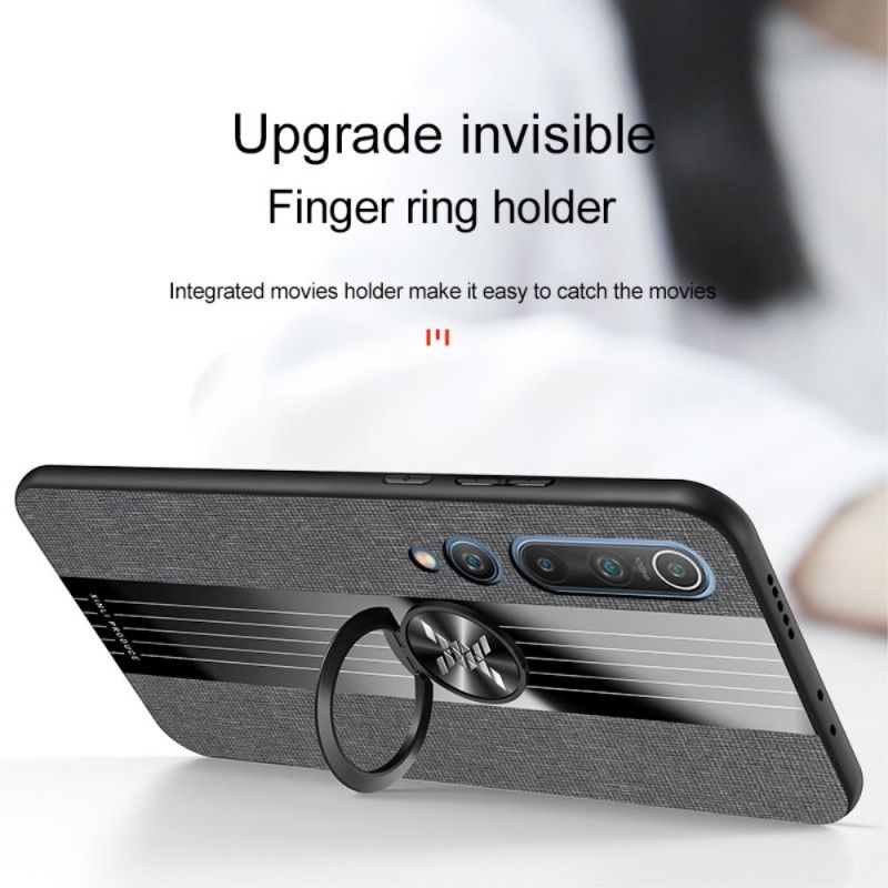 Skal Xiaomi Mi 10 / 10 Pro Svart Mobilskal Hybrid- Och Jeansstruktur Med Stödring