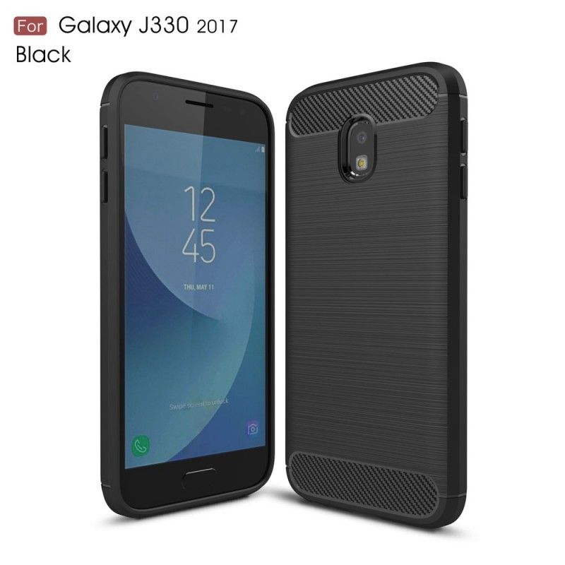 Skal Samsung Galaxy J3 2017 Svart Borstad Kolfiber