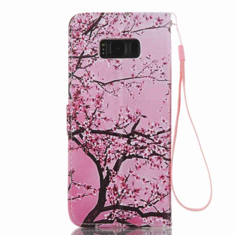 Skyddsfodral Samsung Galaxy S8 Plus Blommande Träd Med Rem