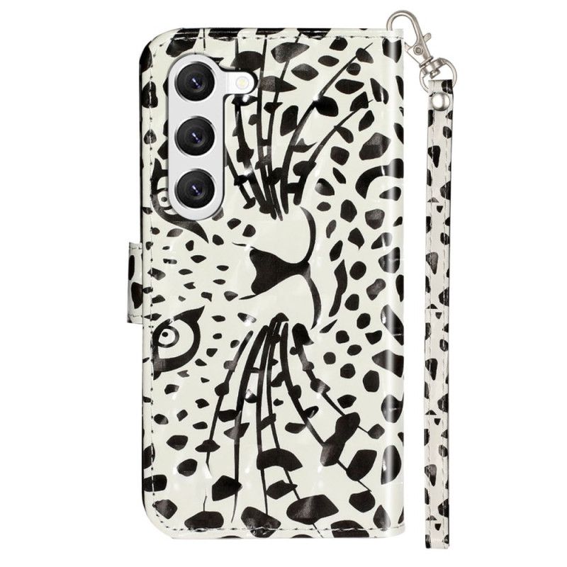 Fodral Samsung Galaxy S24 5g Leopardhuvud Med Snodd