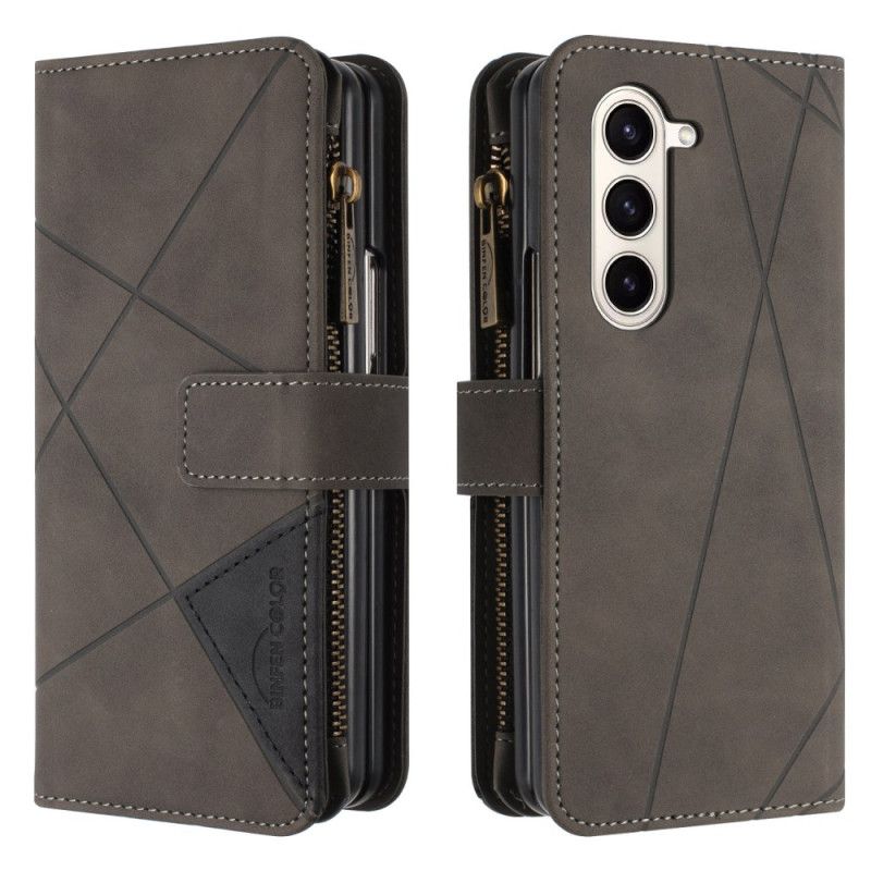 Läderfodral Samsung Galaxy Z Fold 6 Telefonfodral Binfen Color Geometry Wallet