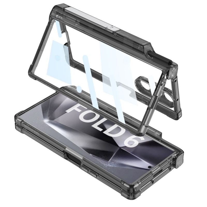 Skal Samsung Galaxy Z Fold 6 Telefonfodral Transparent Pennhållare Och Stöd Gkk