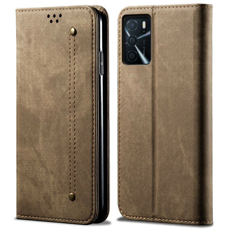 Folio-fodral Oppo A16 / A16s Telefonfodral Denimtyg