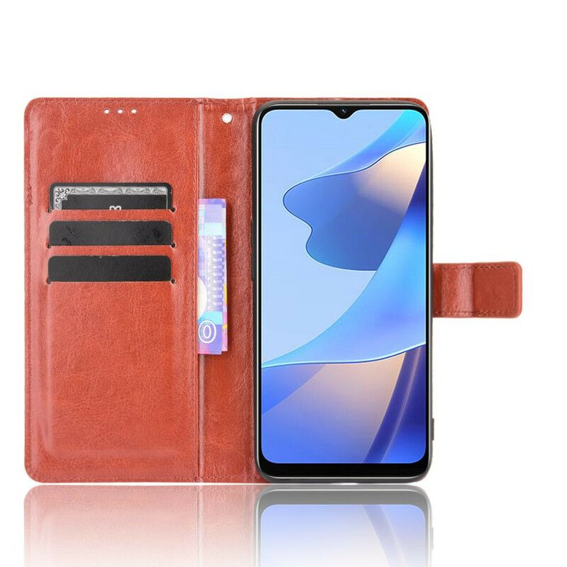 Läderfodral Oppo A16 / A16s Telefonfodral Flashigt Konstläder