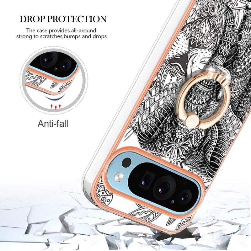 Skal Google Pixel 9 Pro Telefonfodral Elephant Totem Spport Ring