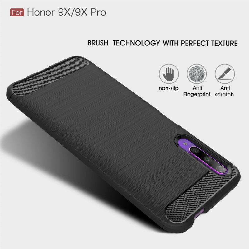 Skal Honor 9X Pro Svart Borstad Kolfiber