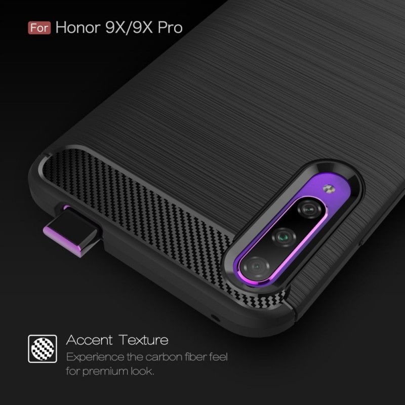 Skal Honor 9X Pro Svart Borstad Kolfiber