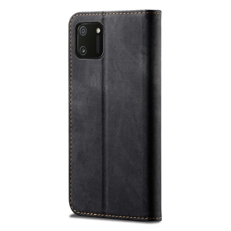 Folio-fodral Realme C11 Svart Mobilskal Konstläder Av Jeans I Konstläder