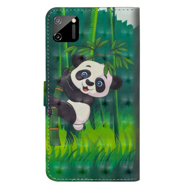 Läderskal Realme C11 Panda Och Bambu
